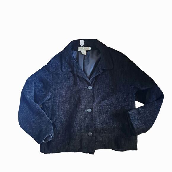 SALE! NWOT-Weave Of The Irish Handcrafted Black Boucle Knit Sweater Jacket Med - Picture 4 of 10